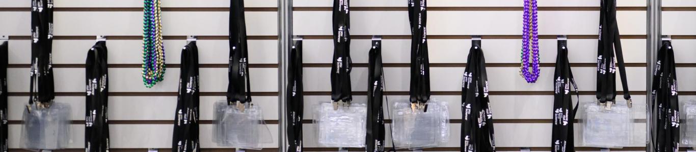 Lanyards wait to be picked up by attendees at the 2025 conference