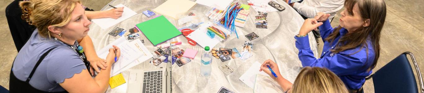 Attendees at a hands-on PBL Playground session
