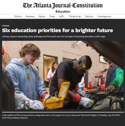 Students looking at car engine in a class at Savannah Technical College