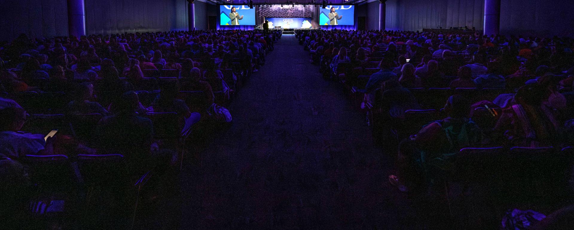 The stage is set for the opening session at the 2025 conference.