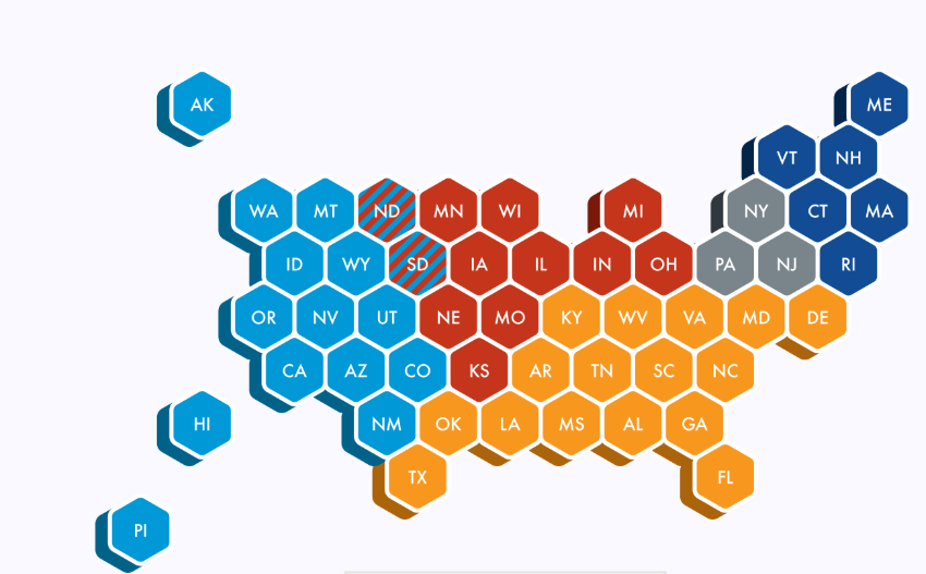 map of us states and regions