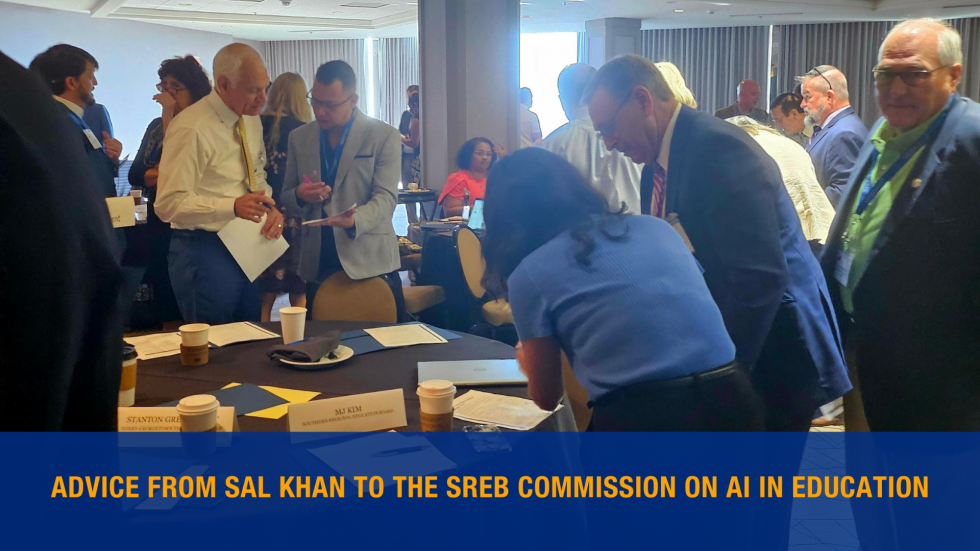 Advice from Sal Khan to the sreb commission on Ai in education